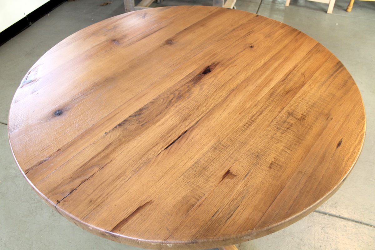 48 Round Oak Table With Empire Pedestal
