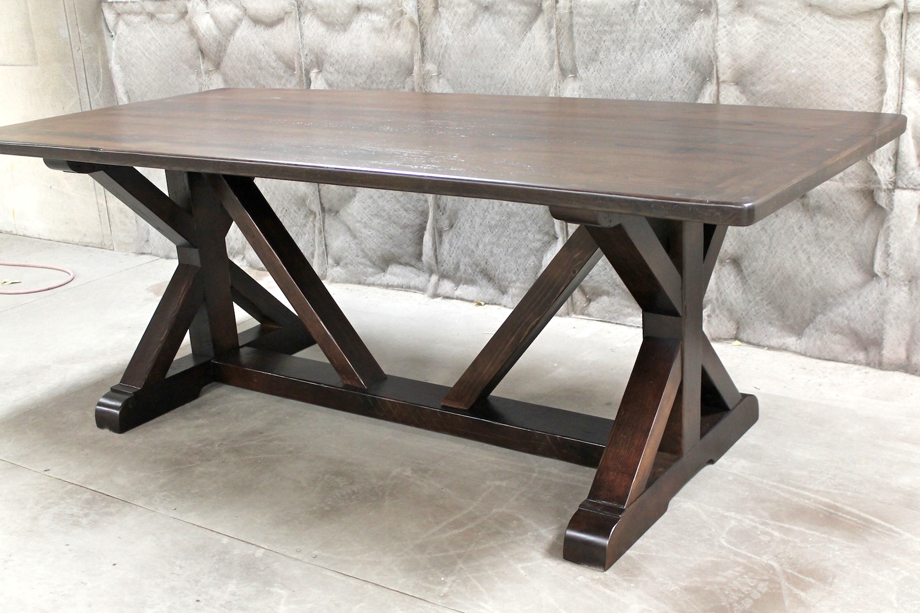 modern farmhouse trestle dining table Buy a hand crafted modern farmhouse table, trestle table, solid wood