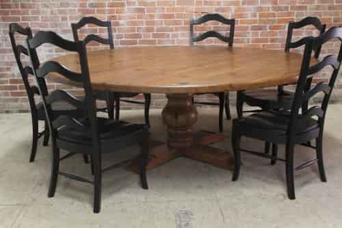 Large 84 Round Table Ecustomfinishes, Large Round Table With Built In Lazy Susan