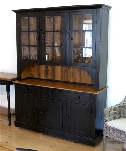 Farmhouse Hutch In Black Finish, Images Of Black Painted China Cabinets