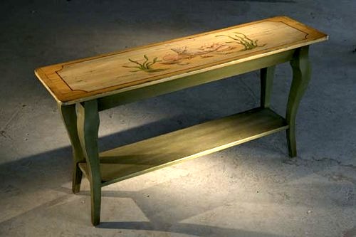 Hand Painted Sofa Table For Coastal, Hand Painted Console Table