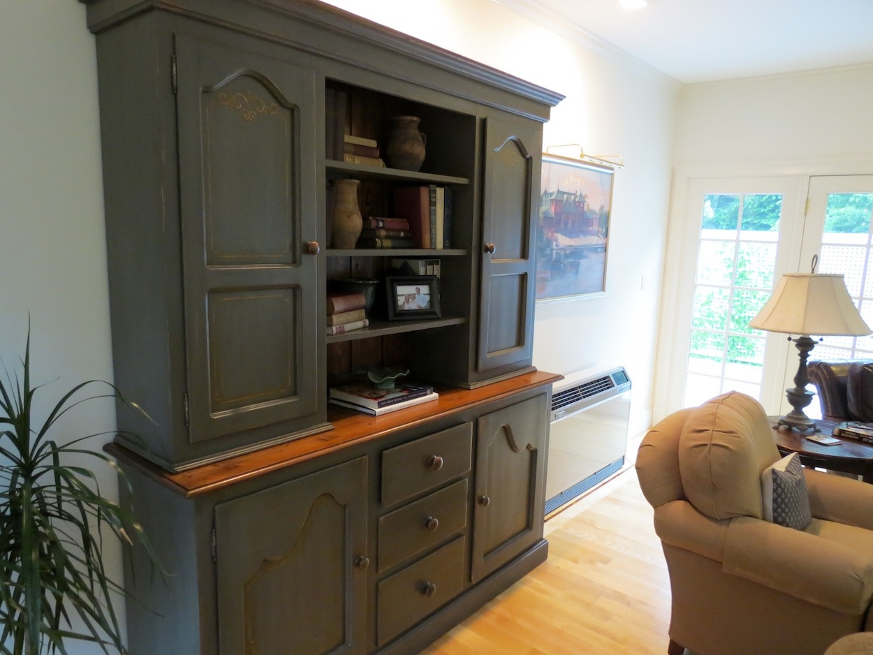 living room painted hutch decor