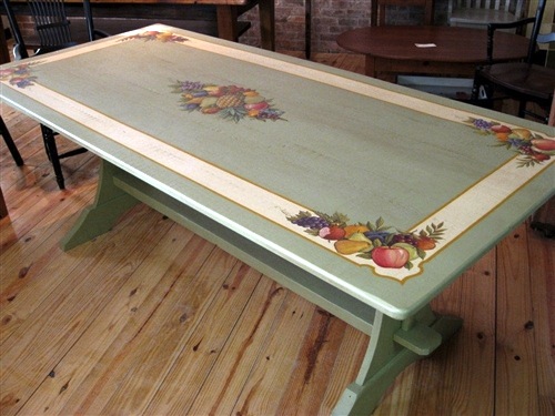 Hand Painted Dining Table With Summer, Hand Painted Dining Room Tables