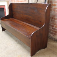 Reclaimed pine high back bench