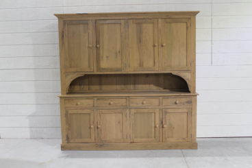Large reclaimed wood hutch with solid panel doors